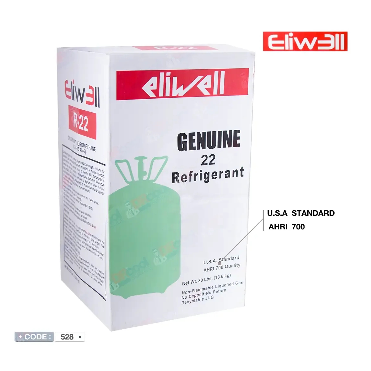 گاز R22 وزن ۱۳.۶ کیلویی برند الیول ELIWELL