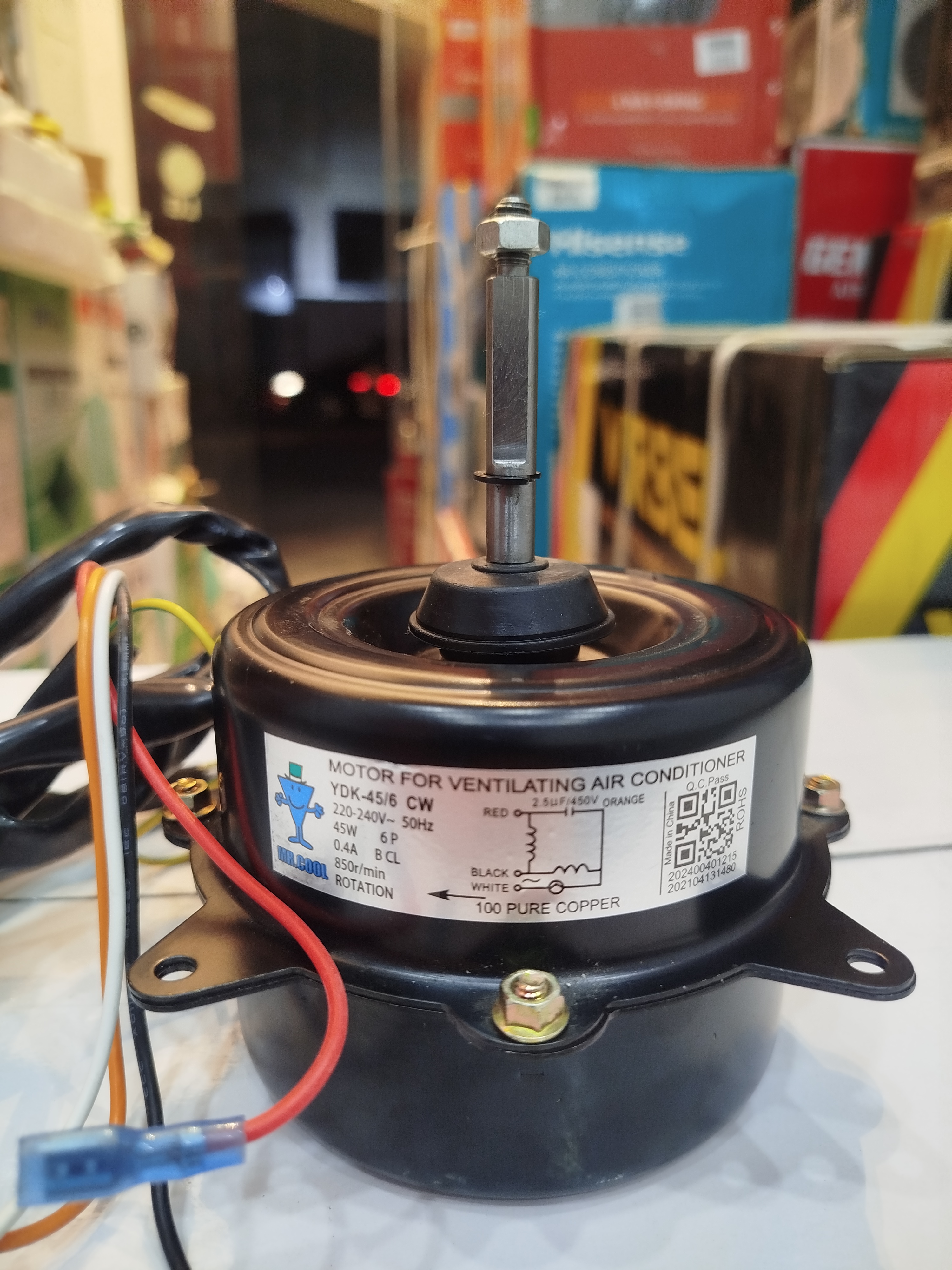 موتور فن کندانسور کولر 45 وات مدل YDK-45/6 CW